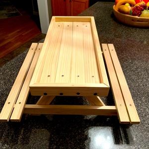Handmade Wooden Chicknic Picnic Table Chicken Feeder